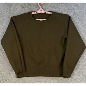 Dark Olive Green Crewneck Pullover Sweater Womens Med
